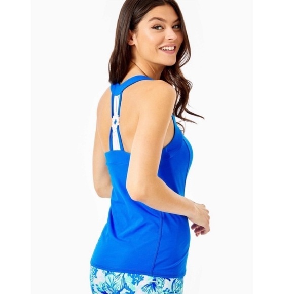 Lilly Pulitzer Luxletic Racerback Workout Top with Built-in-Bra - Picture 1 of 12